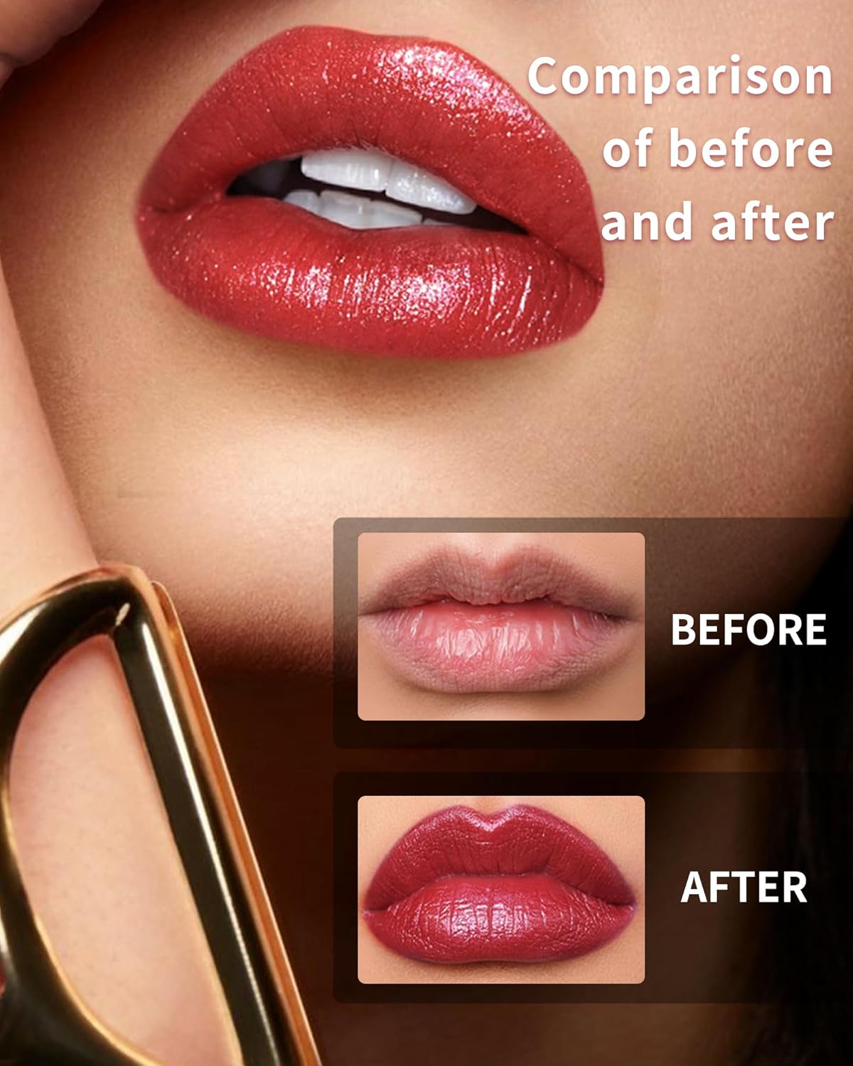 Glitter Metallic Shimmer Brown Lipstick Long Lasting,Diamond High Pigmented Nude Red Metallic Matte Liquid Lipstick Non-Stick Lip Gloss,Transferproof Lip Color Lip Stick Makeup for Women-05