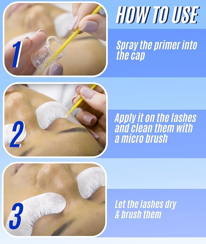 STACY LASH Eyelash Extension Primer (1.35fl.oz/40ml) /Protein Oil Remover/Increase Adhesive Bonding Power Retention/Pretreatment for Individual Semi Permanent Extensions Glue Supplies