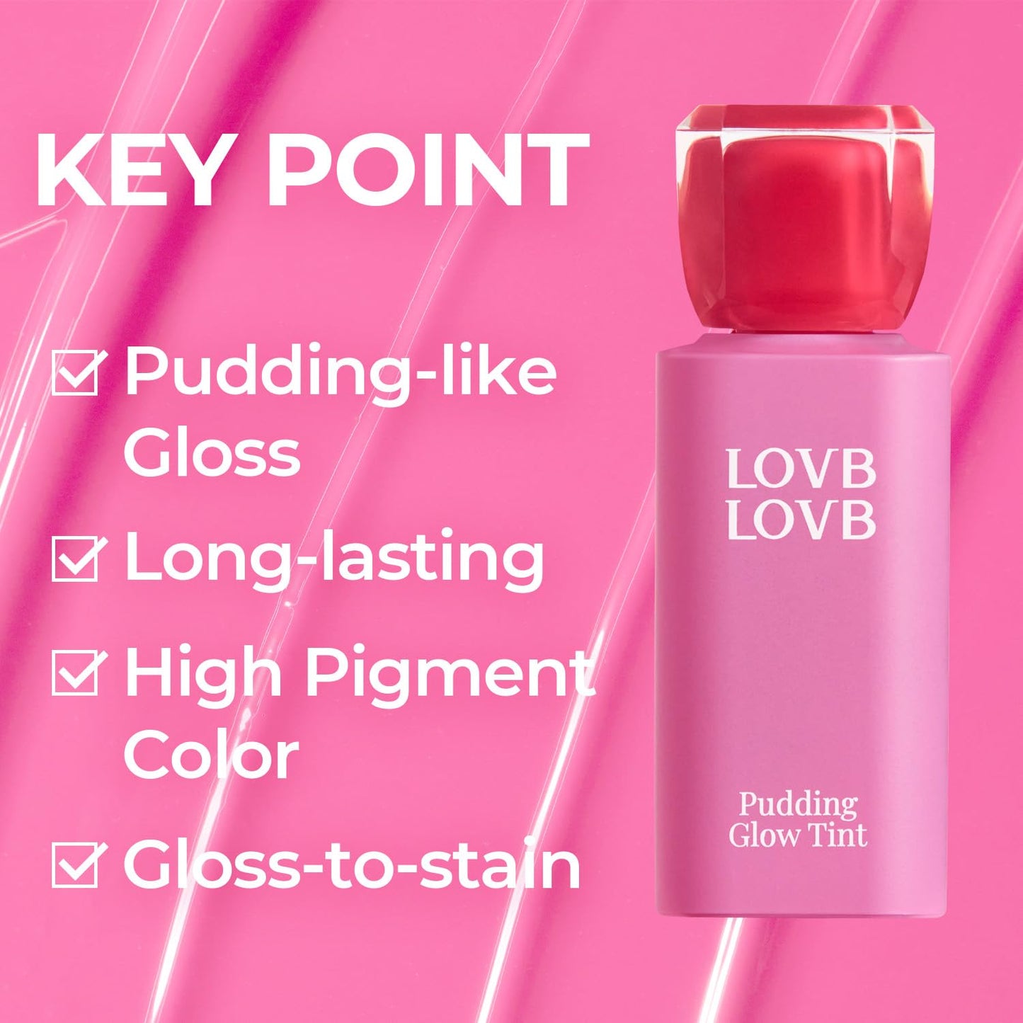Pudding Glow Korean Lip Tint | Natural Lip Stain | Gloss to Stain | Long-Lasting & Non-Sticky | Lightweight Lip Tint 0.14 oz. (02 ENDING ROSE+03 CANDY BERRY)