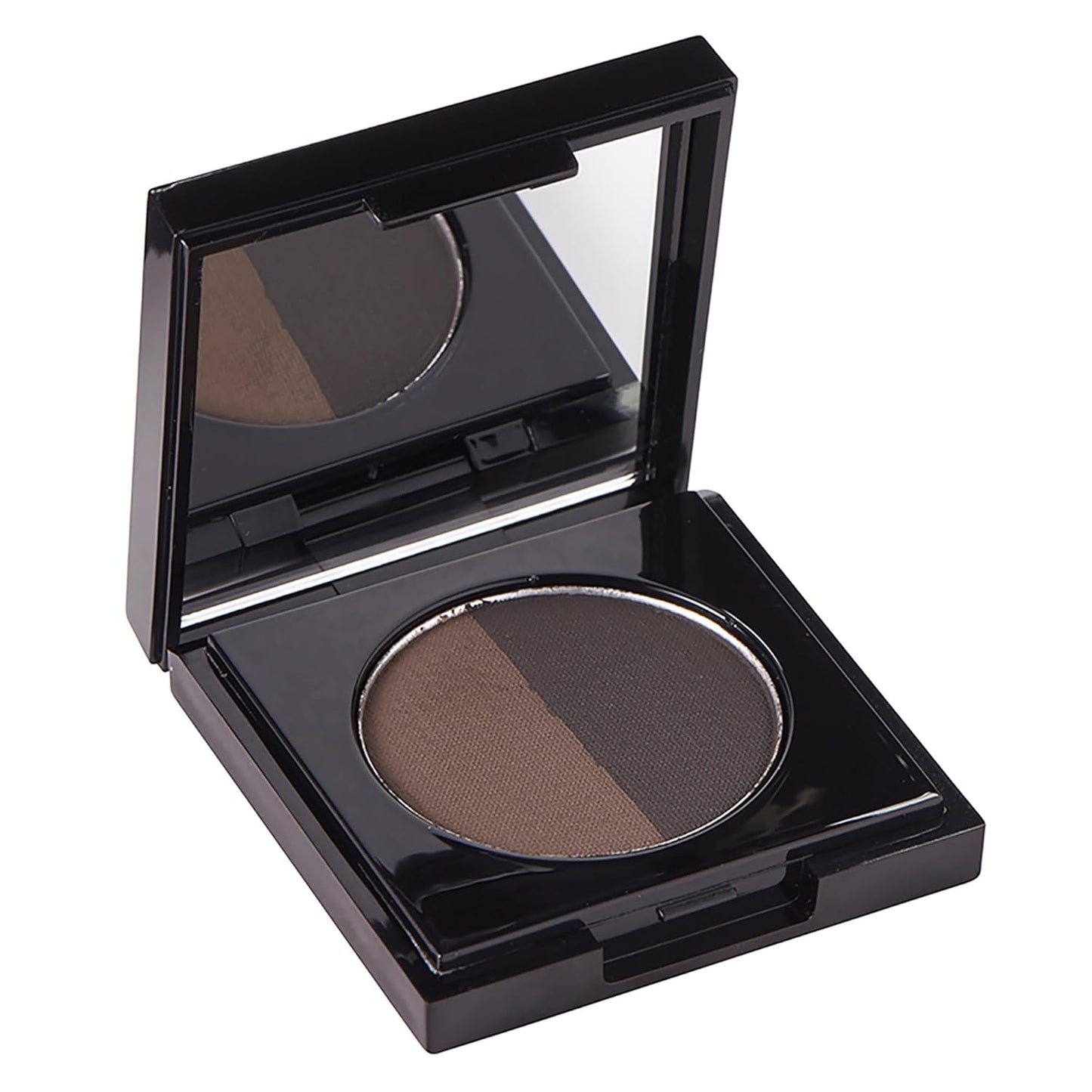 Arches and Halos Duo Luxury Brow Powder - Eyebrow Shaper and Color - Powder Compact with 2 Neutral Shades - Dark Brown - 0.1 oz