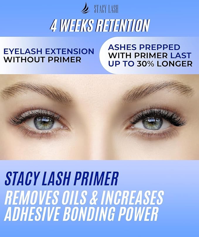 STACY LASH Eyelash Extension Primer (1.35fl.oz/40ml) /Protein Oil Remover/Increase Adhesive Bonding Power Retention/Pretreatment for Individual Semi Permanent Extensions Glue Supplies