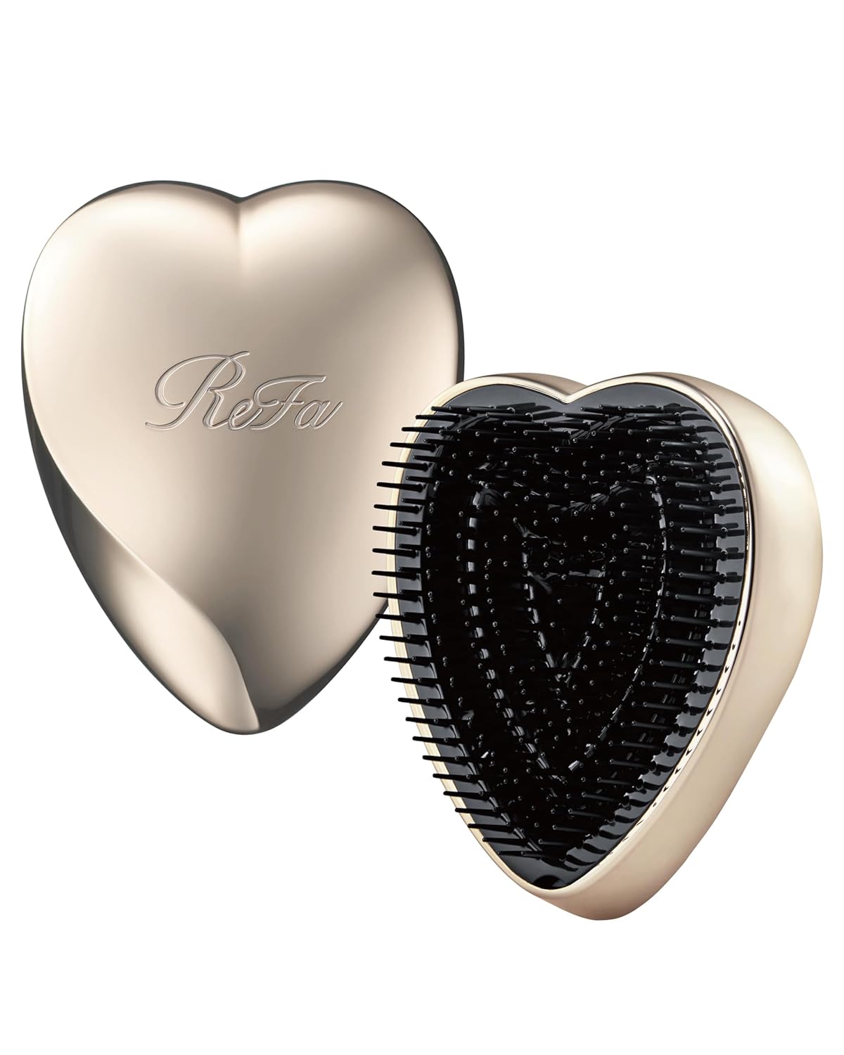 ReFa Heart Brush CHAMPAGNE GOLD | Heart Shaped Hair Brush for Women | No Tangle Hair Brush | Small Hair Brush for Thick Hair | Hair Detangler Hair Brush Travel Hair Brush