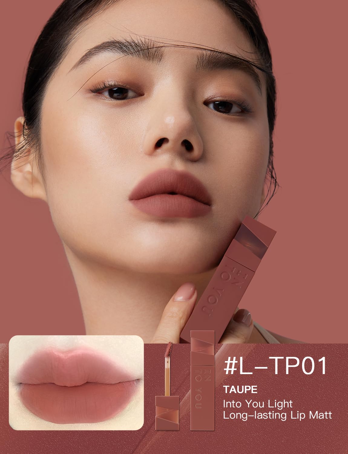 INTO YOU Matte Velvet Lip Stain Long Lasting Waterproof Lip Gloss Makeup Moisturizing Lipstick for Women (L-Tp01)