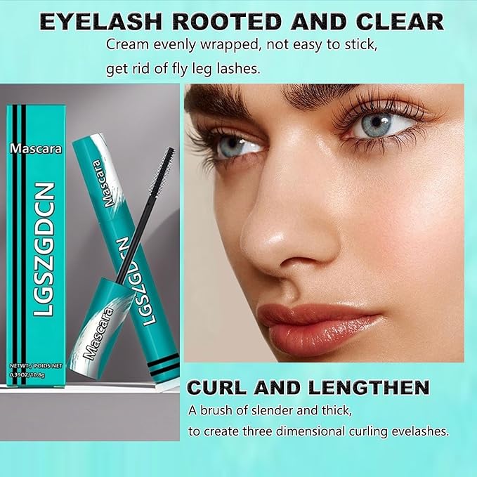mascara Extensions brown Mascara Thick and slender Waterproof Sweatproof Washable Mascara Makeup Volumizing Lengthening Defining Curling Multiplying No Clumping MASCARA Brown
