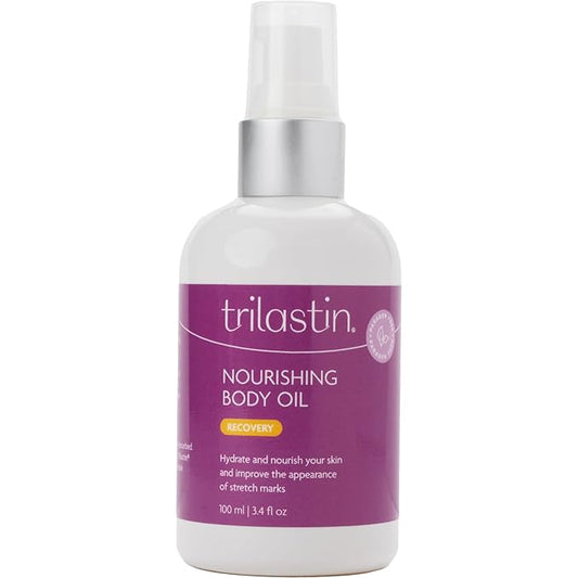 TriLASTIN Belly Oil (3.4oz), Stretch Mark Oil, Belly Oil for Pregnant Women, Serum for Scars and Stretchmarks, Body Oil, Paraben-Free and Hypoallergenic