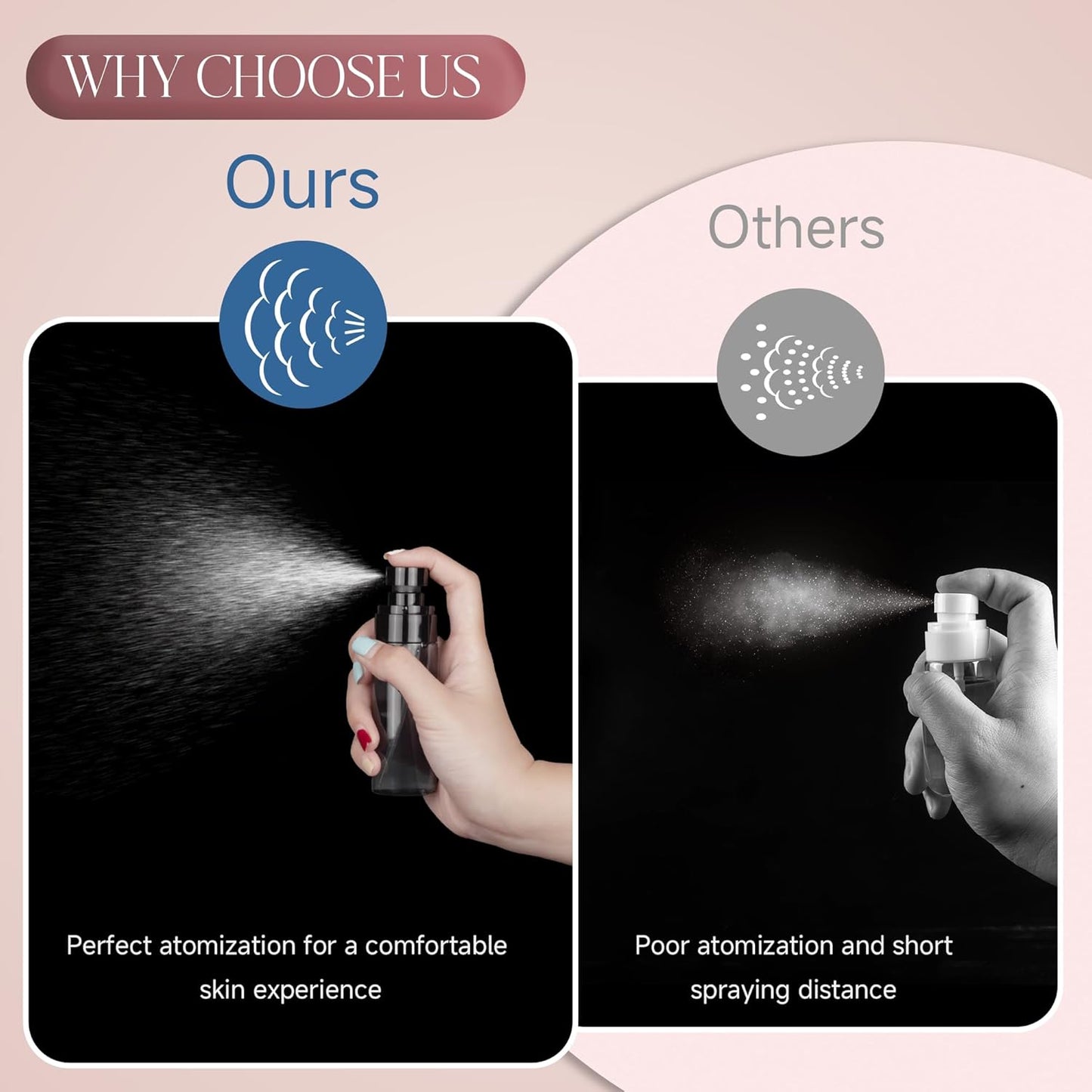 9Pack Small Spray Bottle, 4oz Black Plastic Fine Mist Mini Spray Bottles, Empty Refillable Travel Bottles for Hair, Cleaning, Salons, Planting, Skin Care