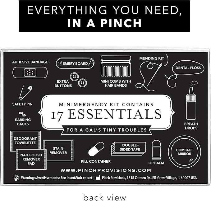 Pinch Provisions Blue Periwinkle Minimergency Kit, includes 17 Travel-Sized Cosmetic Essentials, Convenient for Purses, Emergency Beauty Accessories, Gifts for Holiday’s & Birthday’s