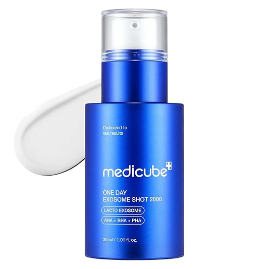 medicube Zero Exosome Shot 2,000 PPM Spicule Facial Serum | Liquid Skin Booster Serum | Exosome, AHA+BHA+PHA | Pore Care, Dead Skin Cells, Skin Texture | Korean Skin Care 1.01 fl.oz