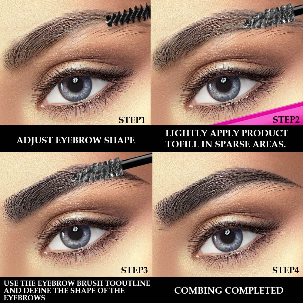 Tinted Thickening Brow Mascara,Brow Fast Sculpt,Waterproof, Transfer-proof, Brush to Fill in Eyebrows and Cover Gray Hairs - Cruelty Free - Light Medium Brown (1Pcs #09 transparent brow glue)