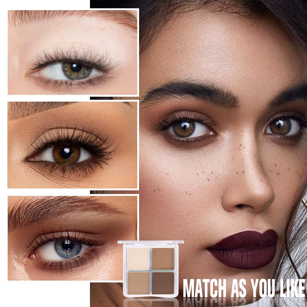Kaely Powder Eyeshadow Quad, Natural Brown Matte Eyeshadow Palette Makeup, Neutral Eye Shadow Palette for Older Women Pigmented Waterproof, sombras para ojos, Blendable, Cruelty-free, 15