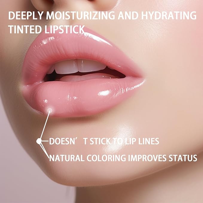 Hydrating Tined Lip Blams - Moisturizing High Pigmented Lip Blam Stick Care Plumping Glossy Finish for Dry Lips for Women