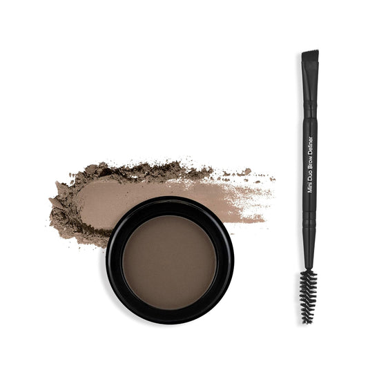 bdb Eyebrow Powder & Definer Brush - Long-Lasting, Fuller & Fluffier Brows, Spoolie for Precision, Soft & Natural, Taupe