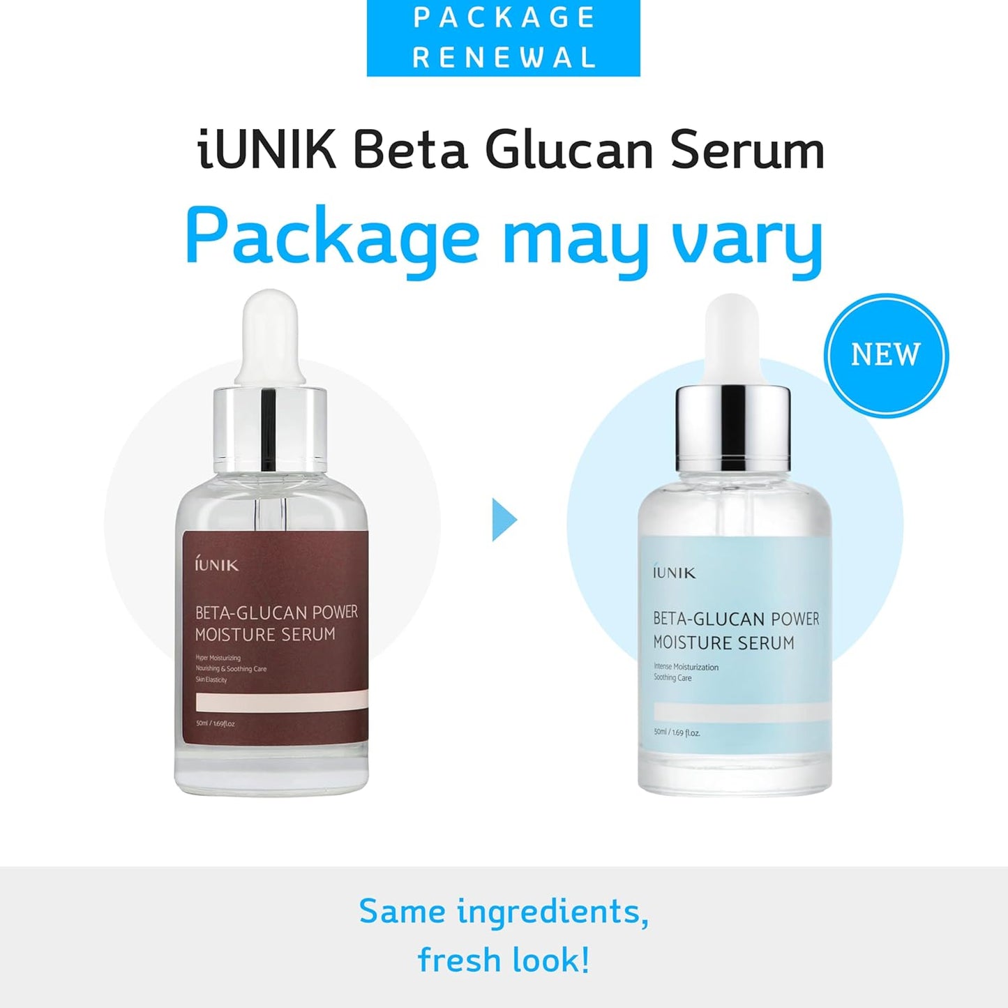 IUNIK Beta-Glucan Power Deep Moisture Vegan Serum Intense Hydration Mushroom Yeast Extracts Naturally-derived - Dry Mature Sagging Sensitive Skin Cell Regenerating Lifting Korean Skincare