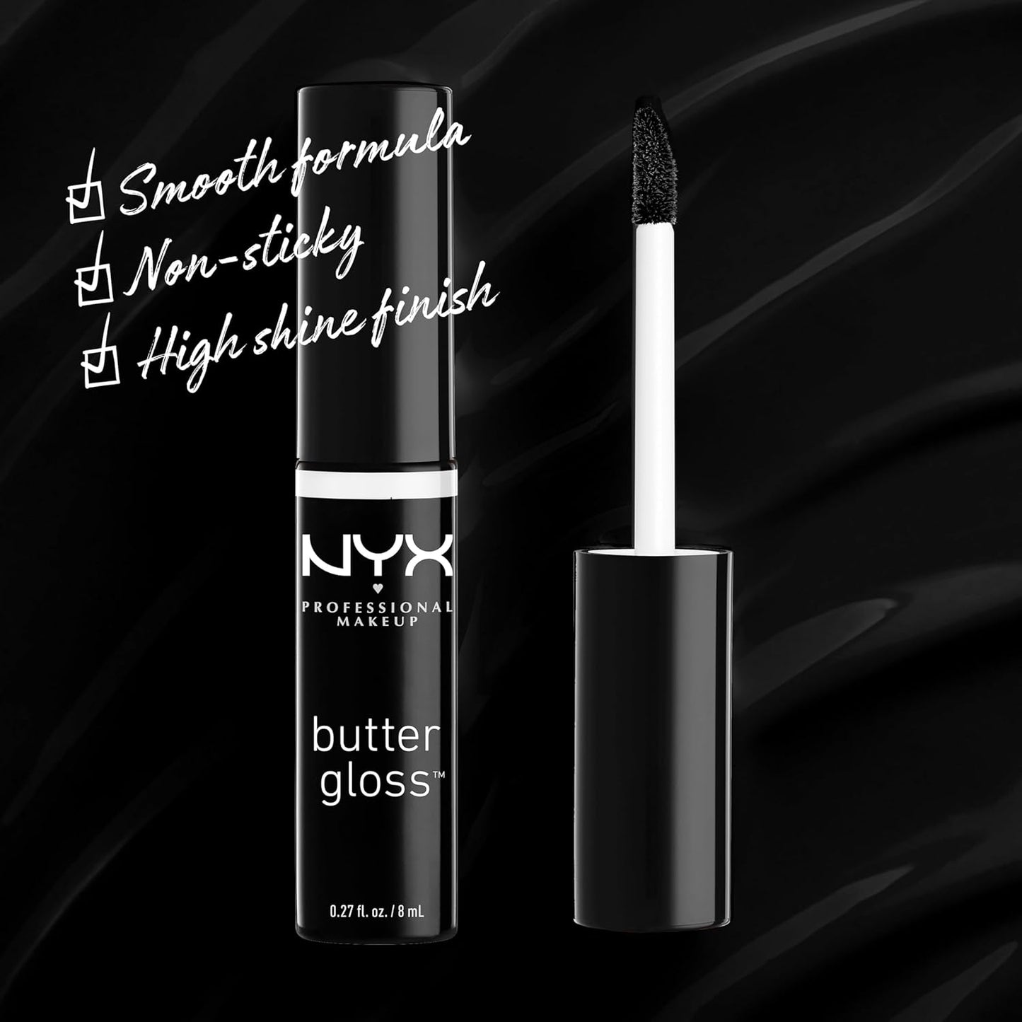 NYX PROFESSIONAL MAKEUP Butter Gloss, Non-Sticky Lip Gloss - Licorice (Black)