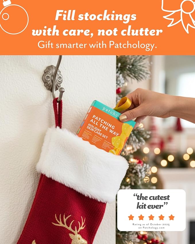 Patchology Patching All The Way Gift Set – Hydrating Under Eye Masks with Collagen, Retinol, Hyaluronic Acid – Christmas Gift & Beauty Stocking Stuffer for Puffy Eyes 5-Pair Sampler (Limited Edition)