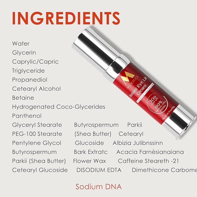 30S Instant Eye Lift Cream | Temporary Eye Tightener | Smooths Wrinkles, Puffy Eyes & Eye Bags | Dual-Action Firming | PDRN Formula for Long-Term Repair, Korean Skincare, 0.71 Fl Oz