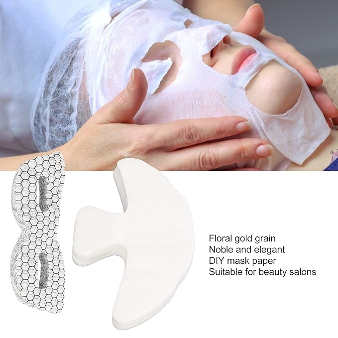 ZJchao Disposable Eye Forehead Masks, Eye Forehead Mask Paper Silk DIY Soft Disposable Hydrating Eye Care Paper Facial Eye Pads Spa DIY Clear Eye Mask Paper Beauty Sheets for Home Beauty