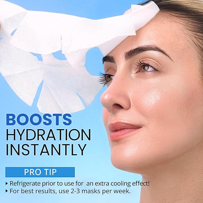 Ebanel 15 Pack Collagen Face Mask with Hyaluronic Acid, Vitamin C, Peptide, Aloe, Instant Brightening Hydrating Face Masks Skincare Korean Sheet Mask, Skin Firming, Lifting Anti Aging Facial Masks