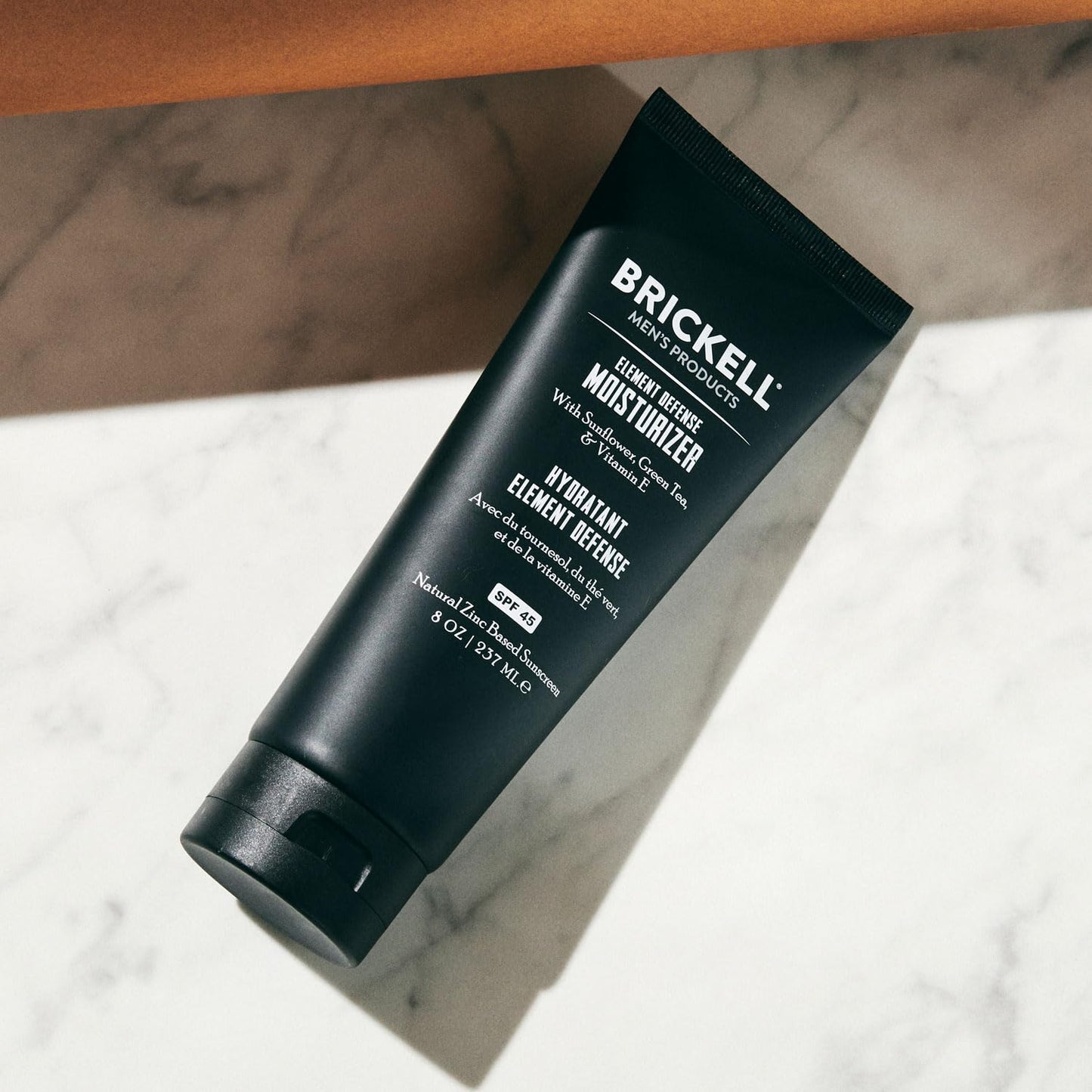 Brickell Men's Element Defense SPF45 Moisturizer for Men, Natural & Organic, Zinc Oxide Mineral Sunscreen, Hydrates and Protects Skin Against UVA/UVB Rays, 8 Ounce, Unscented