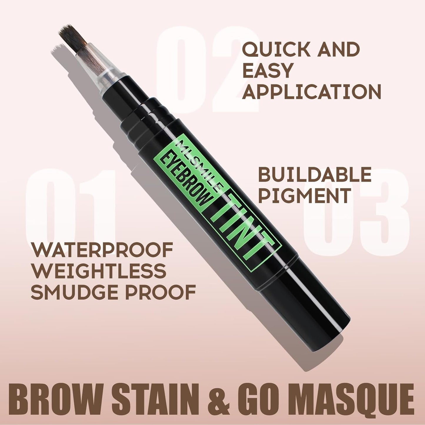 2PCS Temporary Eyebrow Tint Set, Grey Black Tattoo Eyebrow Gel, Natural Color Eye-Brow Gel Waterproof Longlasting, Last Up to 7 Days