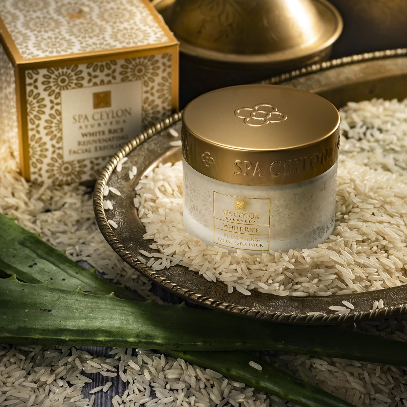 SPA CEYLON White Rice Rejuvenating Facial Exfoliator | Gentle Daily Face Polish for Normal to Dry & Sensitive Skin | 100 g