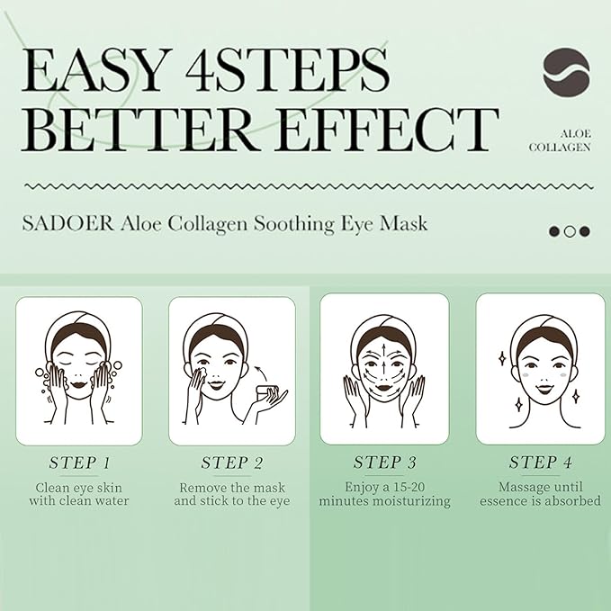 Aloe Vera Under Eye Mask,60 PCS Aloe Vera Gel Eye Mask Skin Care,Hyaluronic Acid Collagen Under Eye Patches for Dark Circles and Puffiness,Reduce Wrinkle Patches,Improves & Firms Eye Skin