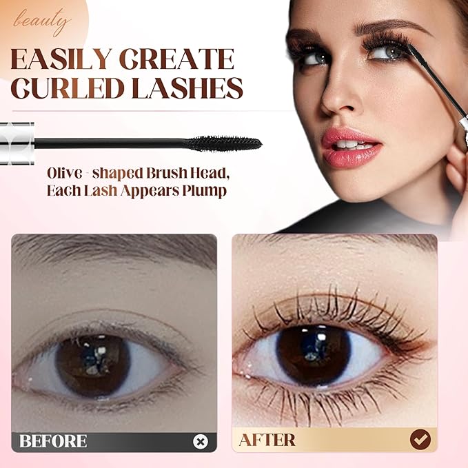 Mascara for Older Women 60 Plus, 2026 New Mascara Volume and Length for Mature Women with Thinning Lashes, Waterproof Non Clumping Long Wear for Eyelash Makeup (Black)