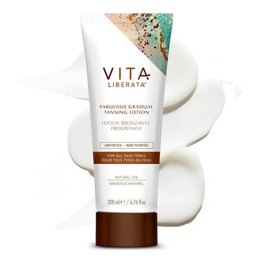 VITA LIBERATA Fabulous Gradual Tanning Lotion - Buildable Formula, Sun-Kissed Tan, Untinted For Minimal Transfer, Lasting Finish, Formulated with Hyaluronic Acid, 6.76 lf.oz