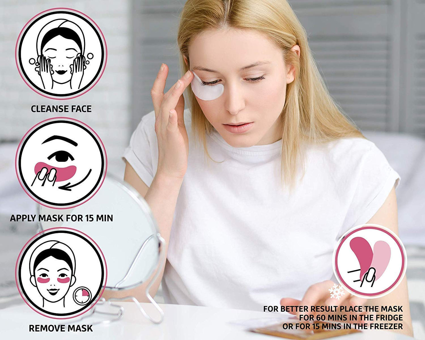 Jakuva 29 Pairs Under Eye Patches, Collagen Eye Mask Eye Patches for Dark Circles and Puffy Eyes, Reduce Wrinkles, Eye Mask Skincare for Moisturizing, Smoothing Eye Bags for Your Face Care, Milk White