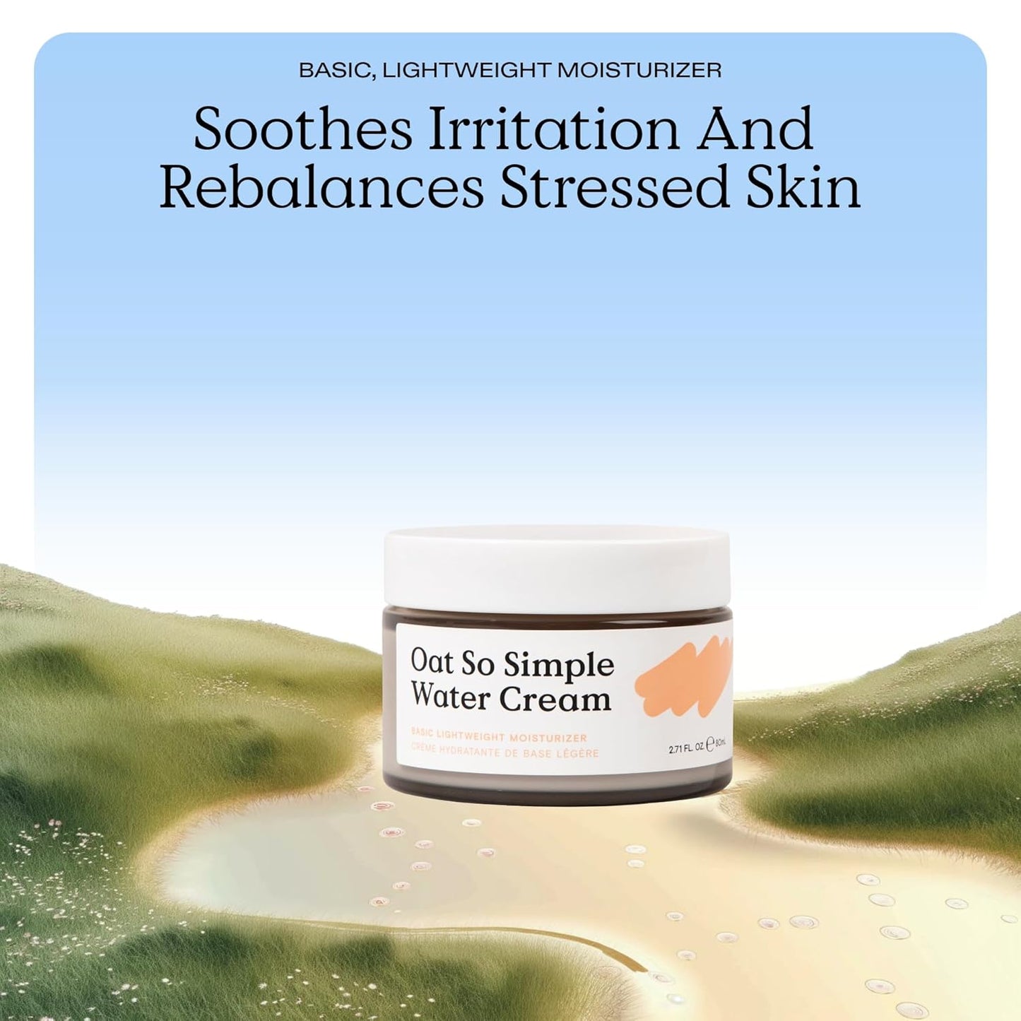 KraveBeauty Oat So Simple Water Cream, Enriched With Oat & Squalane To Soothe & Lock In Moisture, Everyday Moisturizer, For All Skin Types, Vegan & Cruelty Free, 2.7 fl oz