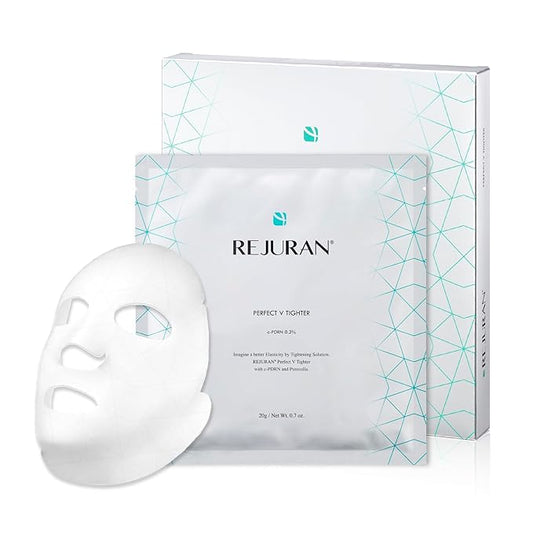 REJURAN® Perfect V Tighter Dual-Sheet Lifting Sheet Mask, c-PDRN® (4ea) – Face & Jawline Lifting and Firming Original PDRN & Purecolla, Deep Moisturizing, Skin Tightening Anti-Aging Korean Skin Care