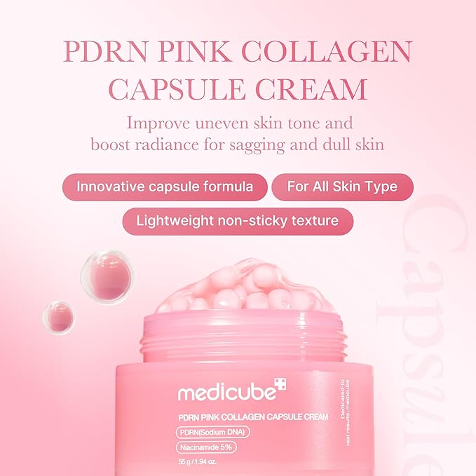 medicube Hydro-Repair Mask Duo: Salmon DNA PDRN Pink Collagen Capsule Cream and Salmon DNA PDRN pink collagen jelly gel mask (4ea) | Stocking Stuffers for Women, Holiday Stocking Stuffers
