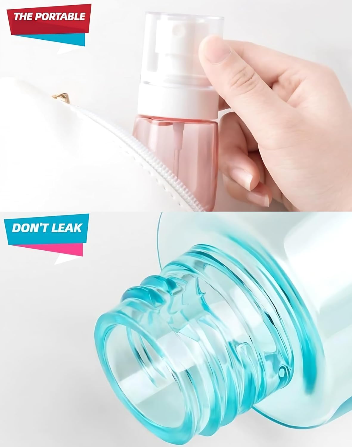 6 Pack 1oz 30ml Travel Spray Bottles TSA Approved - Leakproof Plastic Fine Mist Sprayers for Toiletries, Skincare & Plants, Portable Mini Sprayer Set with Secure Caps & Assorted Colors