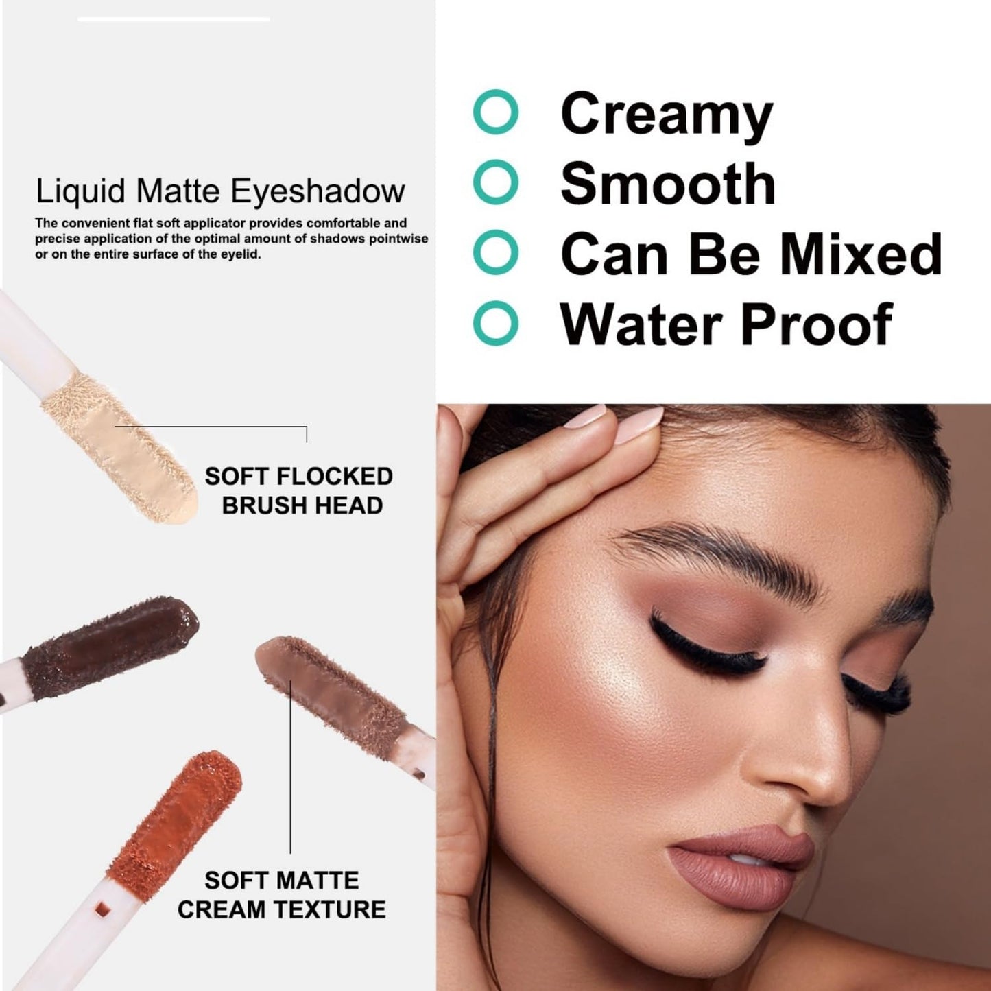 MAEPEOR Matte Liquid Eyeshadow 10 Colors Naked Smooth Creamy Eyeshadow Long Lasting and Waterproof Lightweight Cream Eye Shadow (P06 Ginkgo)
