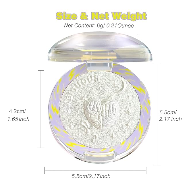 Glitter Sparkly Face Highlighter Makeup Palette Shimmer Radiant Glow Illuminator Iluminadores de Maquillaje 6g (01 Diamond Shine)