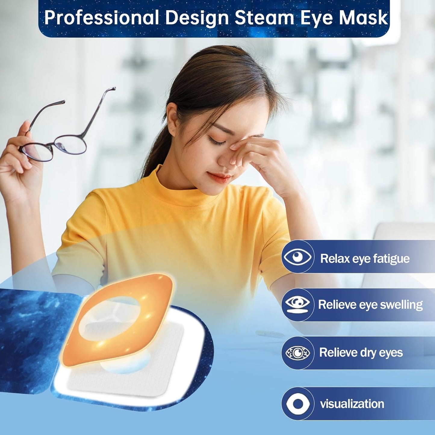 20 Packs Steam Eye Masks for Dry Eyes,Unscented Self Heating Eye Masks Soothing Tired Eyes, Disposable Sleep Masks Help Falling Asleep, Warm Compresses Relieve Dry Eyes and Relax Tired Eyes