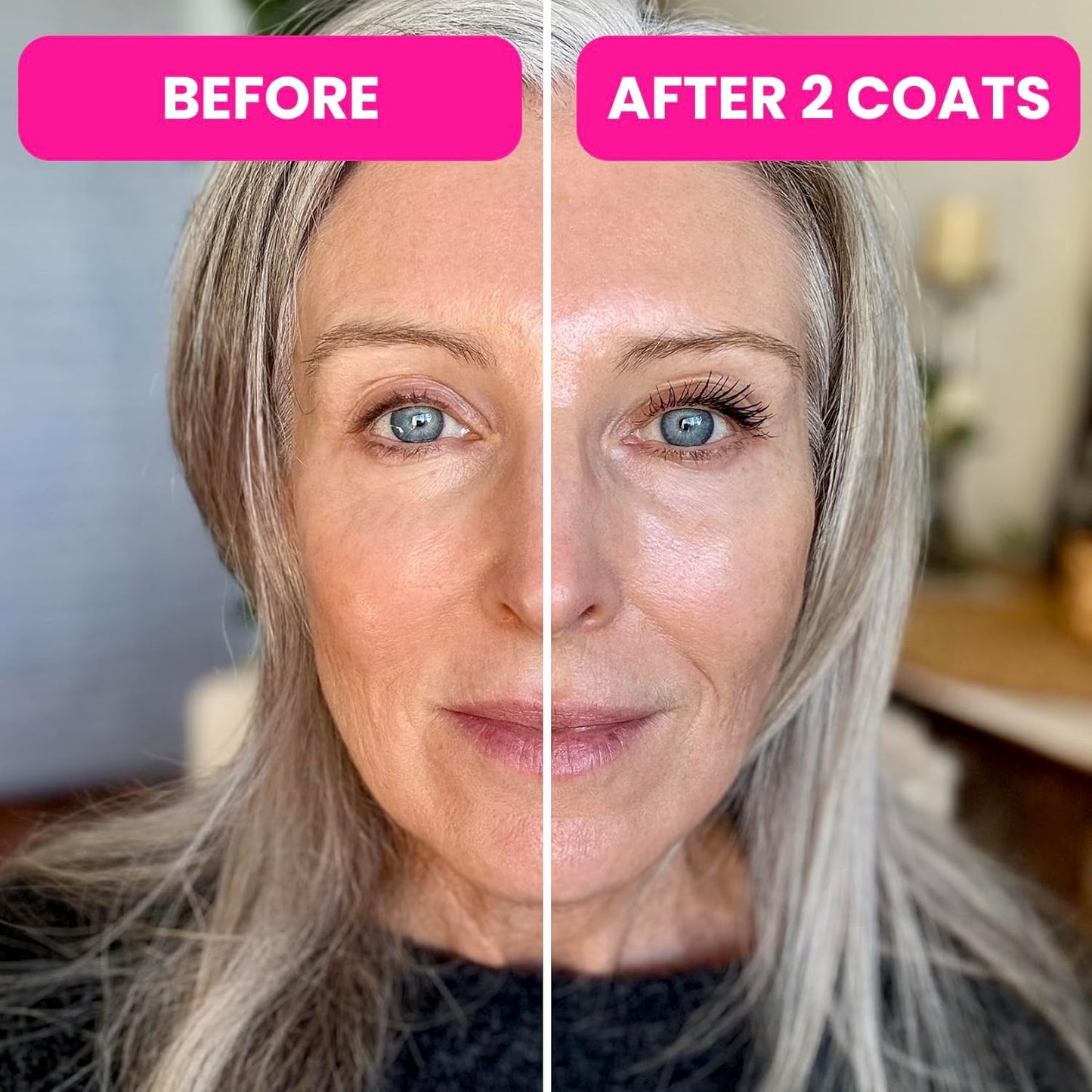 PrimeLash Mascara for Older Women – Volumizing, Incredible Length in 2 Coats – Long-Stay, Zero Clumps, Hypoallergenic (Blue)