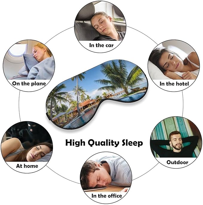 Customize Eye Mask Personalized Sleep Mask Upload Your Image Text Logo Custom Eye Cover with Adjustable Strap for Men Women Friends Brothers and Sisters, Cyan, 8.1"x4.1"