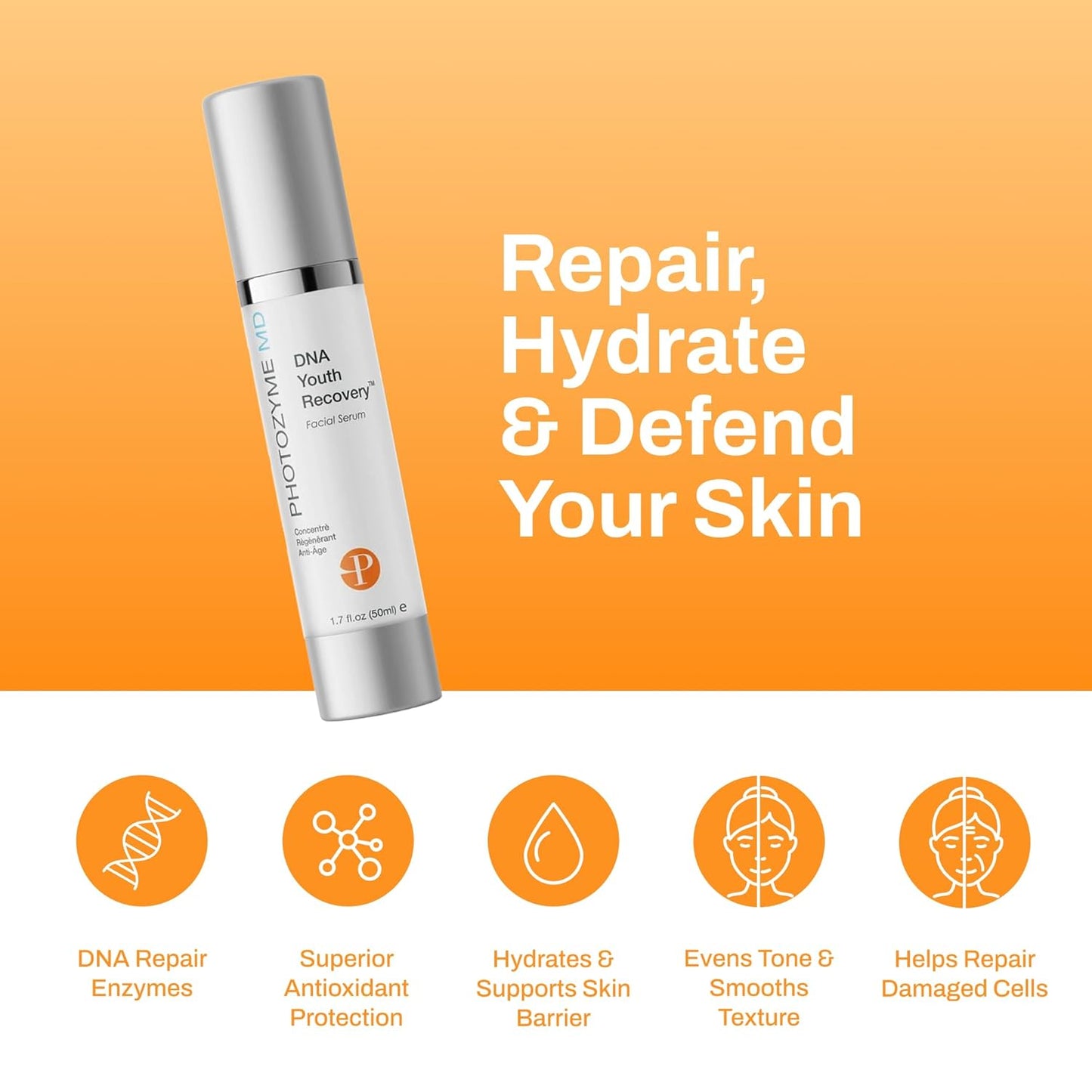 Photozyme DNA Youth Recovery Facial Serum | 1.7 Fl Oz