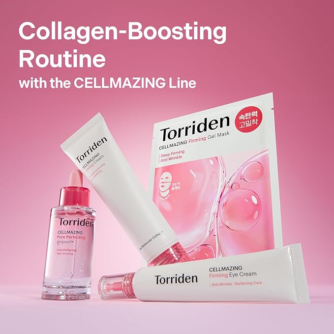 Torriden CELLMAZING Collagen Firming Gel Sheet Mask for Face Only (4 Pack) | Smoother, Firmer-Looking Skin with 5D Collagen Complex | Great Holiday & Christmas Gift Stocking Stuffer