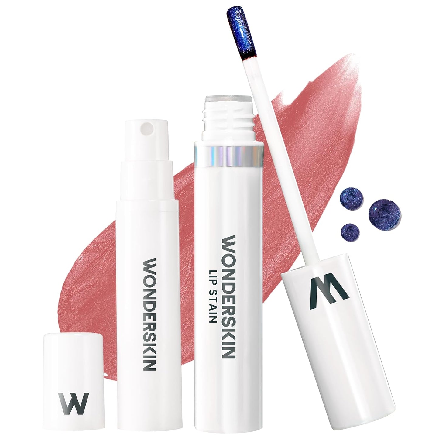 Wonderskin Wonder Blading All Day Lip Stain Peel Off Masque and Reveal Kit - Long Lasting, Waterproof Pink Lip Tint, Transfer Proof Natural Makeup Stain Kit (Romance)