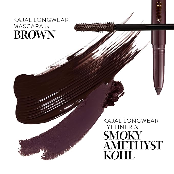 LAURA GELLER NEW YORK Kajal Longwear Mascara, Brown - Lengthening, Defining, Curling, Buildable Formula Eye Makeup - Natural Look for Everyday