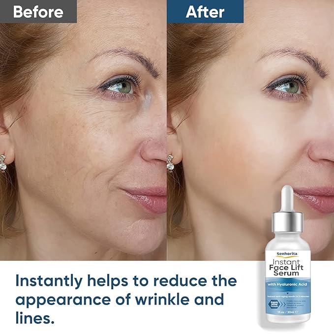 Instant Face Lift Serum, Temporary Skin Lifting & Tightening Serum, Effective Smooth Fine Lines, Wrinkles & Visibly Hide Loose Sagging Skin