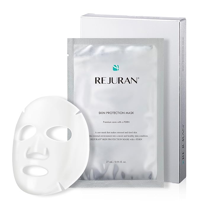 REJURAN® Skin Protection Mask, c-PDRN® – Hydrating and Soothing Facial Sheet Mask for Irritated, Stressed, Repairs & Restores Skin Barrier with Panthenol & Allantoin, Korean Skin Care. 5-Pack
