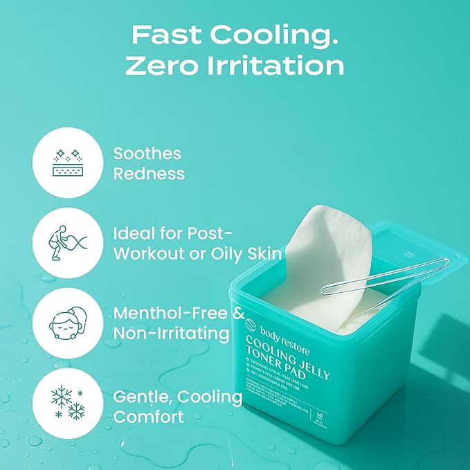 Body Restore Niacinamide Toner Pads – Christmas Stocking Stuffers, White Elephant, Korean Skin Care, Face Wipe with Hyaluronic Acid, Travel Essentials, Birthday Gifts for Women, Men – Cooling Jelly