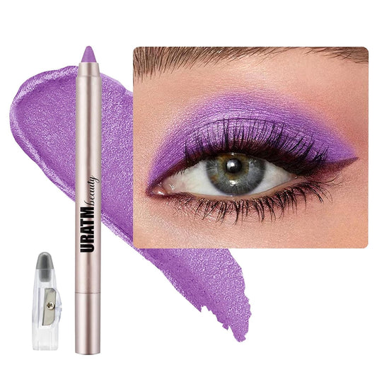 Purple Violet Eyeshadow Stick, Blendable Creamy eye shadow Eye Brightener Stick, Waterproof Eyeshadow Pencil Long Lasting , Smooth Shimmer Eye Shadow Highlighter Eye Liner Makeup.#B06 violet shimmer