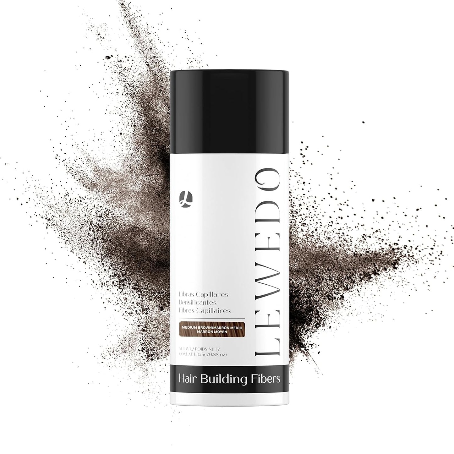 Hair Building Fibers - Instant Volume for Thinning Hair, Natural Appearance with Electrostatic Adsorption,Plant-Based, All-Day Hold, 25G Medium brown