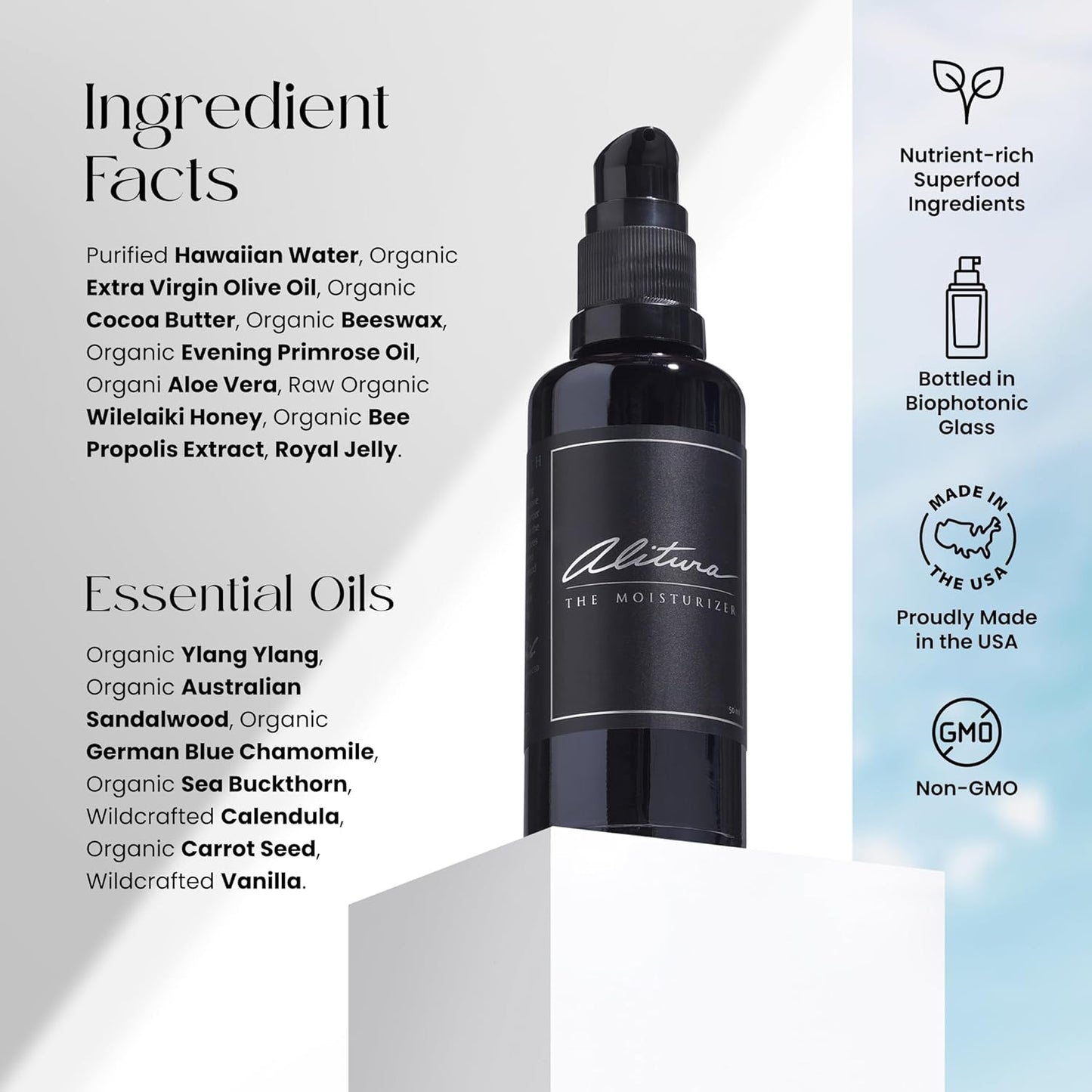 Alitura Naturals Face Moisturizer for Men & Women – 100ml Daily Hydrating Cream with Aloe Vera, Bee Propolis, Sea Buckthorn, & Honey – Anti-Aging, Soothing, Non-GMO, USA Made