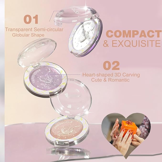 Glitter Sparkly Face Highlighter Makeup Palette Shimmer Radiant Glow Illuminator Iluminadores de Maquillaje 6g (01 Diamond Shine)