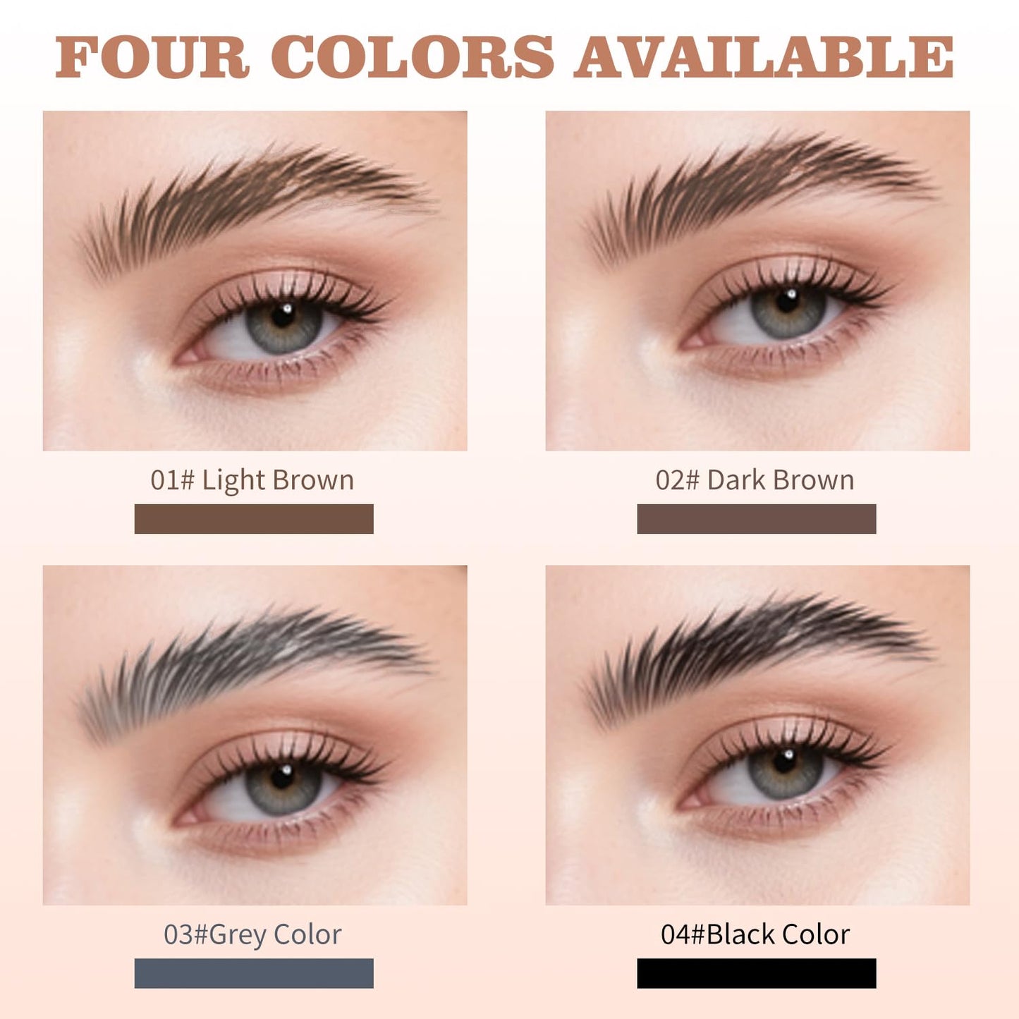 Eyebrow Pen, Waterproof Microblading Eyebrow Pencil, 4 Tip Precise Eye Brow Makeup Pen for Women to Effortlessly Create Hair Like Natural Brows, Non Dry Out and Last All Day (Dark brown)